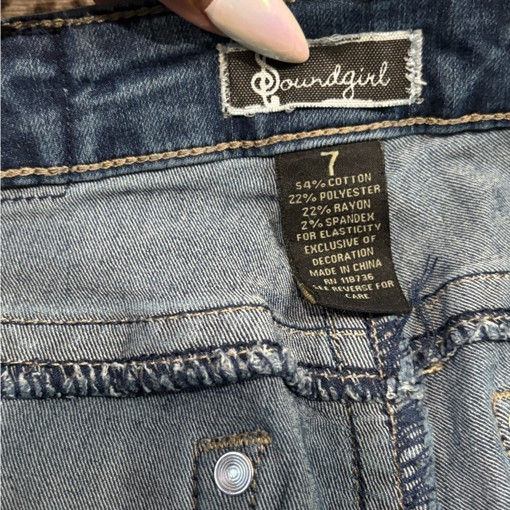 Soundgirl Junior’s Skinny Blue Jeans Size 7 - Picture 3 of 4